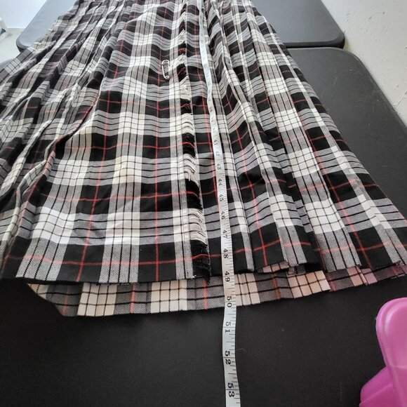 Vintage Susan Bristol Plaid Fringe Sleeveless Maxi Dress 8 Grunge Dark Academia - Picture 10 of 13